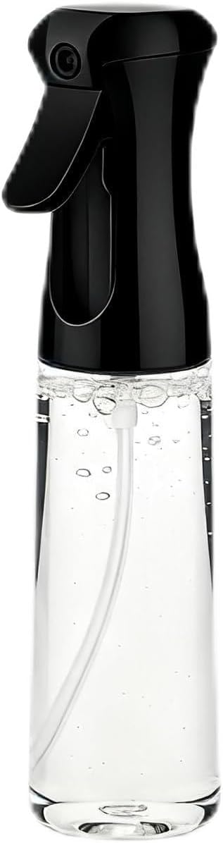 Spray Bottle for Hair, SkinCare, Planting, Showering Pets, Travel, Cleaning &Home, Empty Ultra Fine Mist hair spray bottle for Styling, Water Mister, Refillable(300ml/10.1 oz)(Black)