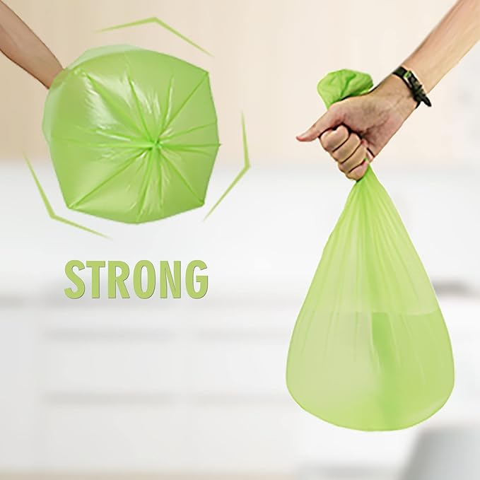 2-2.6 Gallon Trash Bags, Inwaysin Bathroom Garbage Bags, Biodegradable Small Trash Bags, Size Expanded, Clear Green, 10L, 100Bags