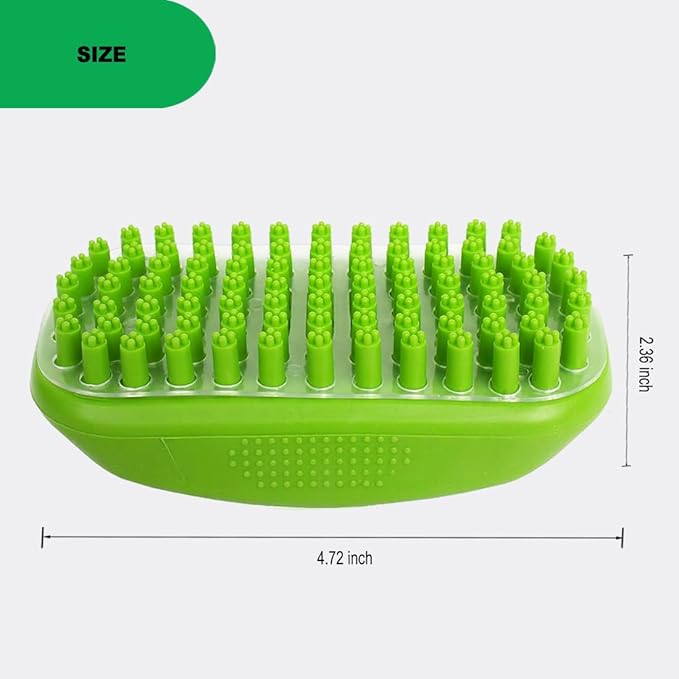 Rubber Curry Brush Dog with Removable Screen, Cat Grooming Massage Bath Brush, Soft Shampoo Scrubber Washing Scrub Comb with Silicone Bristles for Short & Long Hair Pets