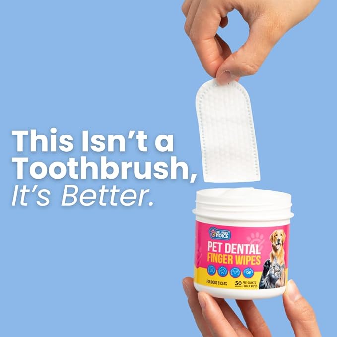 Dr. Paws: Pet Dental Finger Wipes - Natural Ingredients, Easy to Use Dog Teeth Cleaning Wipes for Effective Dog Teeth Cleaning - Ideal Dog Dental Wipes for Optimal Oral Hygiene