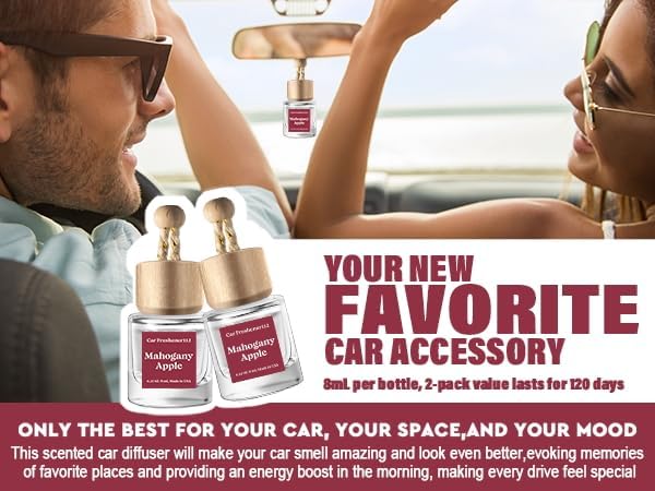 C Classy Car Air Freshener Hanging 2 Pack, Mahogany Apple Air Freshener Diffuser for Cars, Long-Lasting Fragrance, C ar Fresheners,Car Air Fresheners for Women & Men Gift, Made in USA