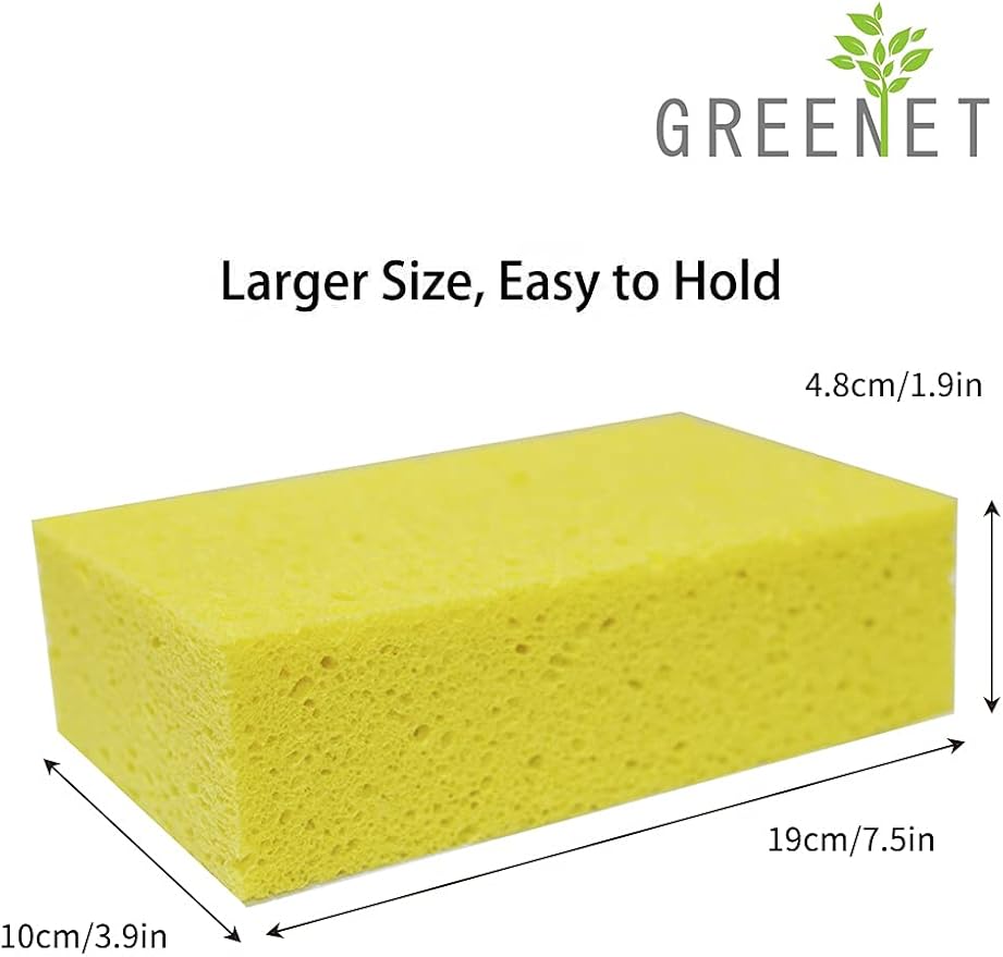 Large Natural Cellulose Cleaning Sponges (3-Pack) – Biodegradable, Absorbent, Multi-Use for Kitchen, Car & Home