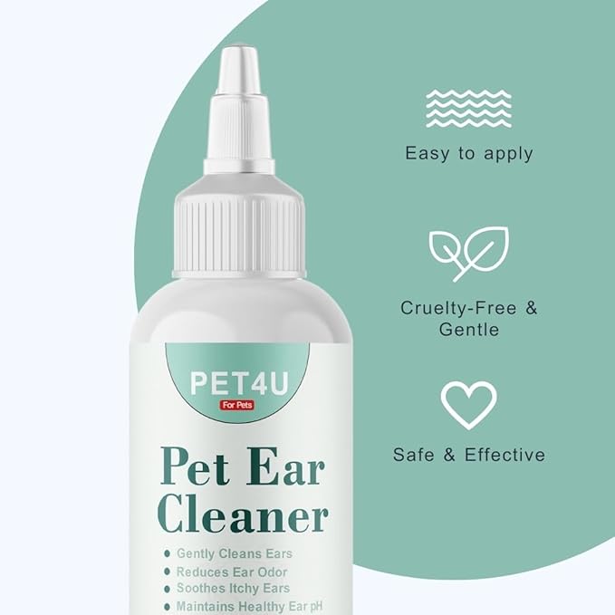Dog & Cat Ear Cleaner Solution - 240ml - Gentle Ear Cleaner for Dogs & Cats - Soothes Itchy Ears, Removes Wax & Odor - Vet-Approved Ear Cleaning Solution for All Breeds - Easy to Use