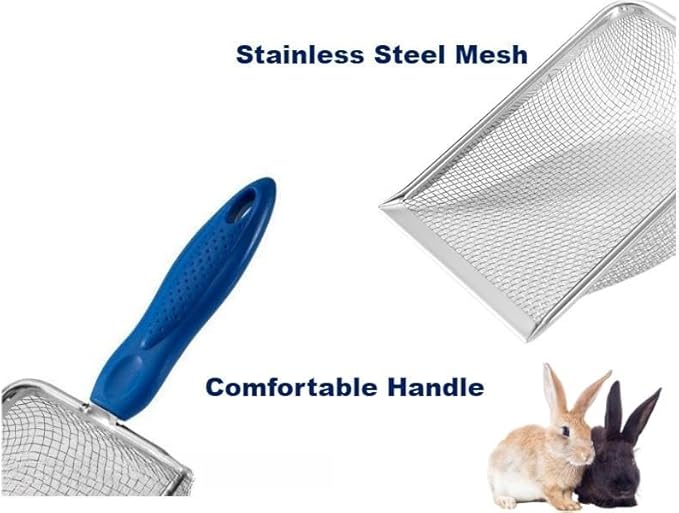 2Pcs Hamster Poop Scoop, Scooper for Hamster Sand Dish, Cleaning Supplies for Hamster, Hermit Crab & Reptile (Blue)