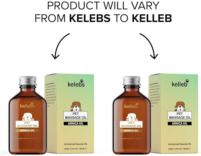 KELEBS Dog Arnica Massage Oil | Pain Relief for Muscles, Arthritis, HIPS, and Joints | for Active & Senior Dogs | Organic Essential Oil Blend with Arnica | Glass Bottle