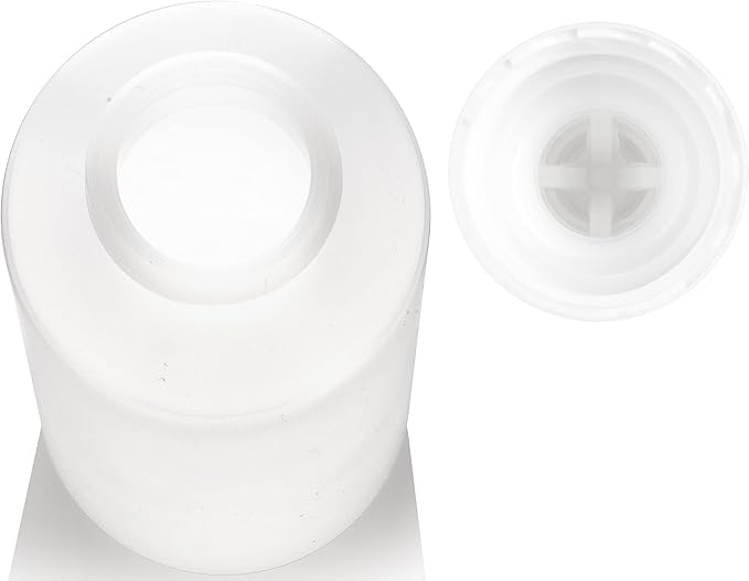 JUVITUS 4 oz Clear Natural Refillable Plastic Squeeze Bottle Dispenser with White Push Pull Cap Dispense (6 pack)