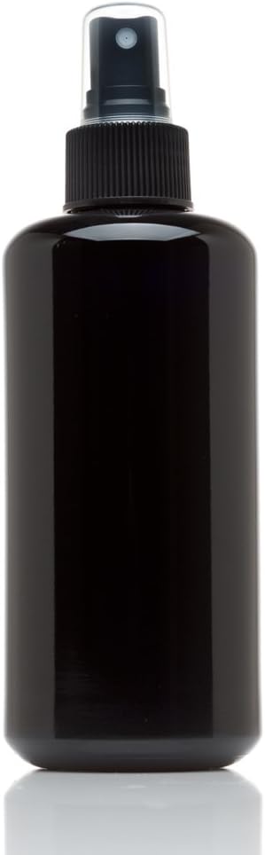 Infinity Jars 200 Ml (6.7 fl oz) Black Ultraviolet Glass Fine Mist Spray Bottle Cleaning Products Refillable Containers Homemade Perfume Blends Room, Sprays Bath Beauty Hair, Screw Top Bottles