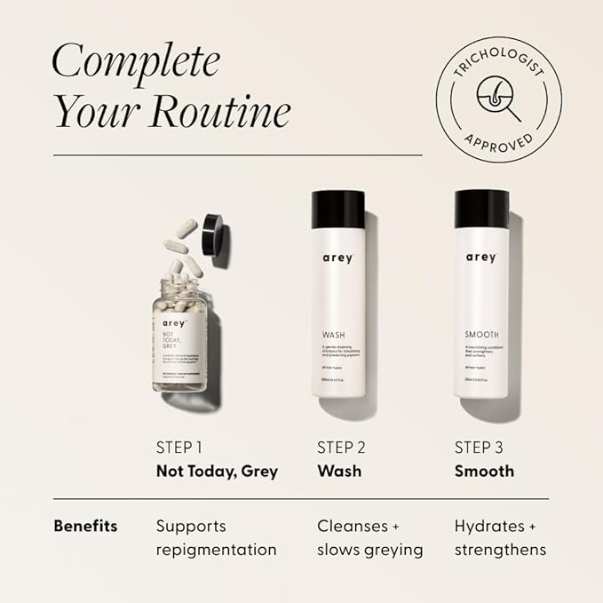 Arey Smooth Conditioner | Reduce the Signs of Aging Hair | Retains Moisture, Promotes Smoothness | For Use with Wash Shampoo | Vegan, Gluten-Free, Residue-Free & Cruelty-Free (8.45 Fl Oz, 30 Uses)