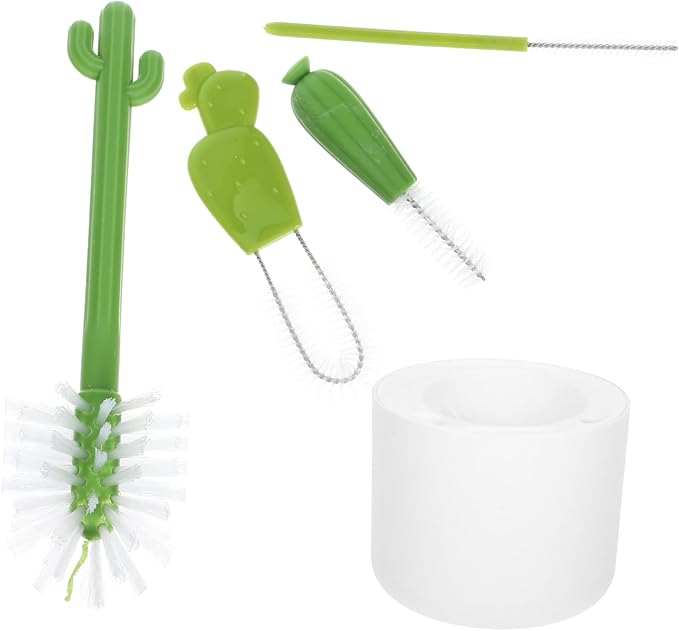2sets Multi-Function Cactus Bottle Brush Cleaning Kit for Cup Lids Straw and Tight Spaces and Reusable Bottle Cleaners