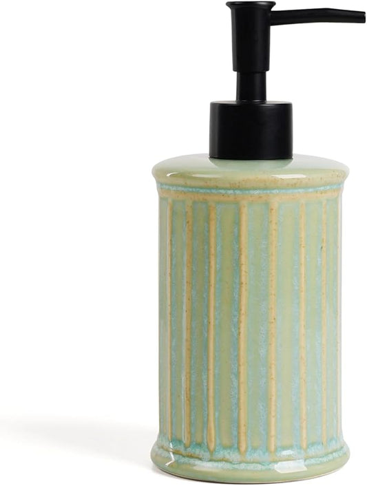 ANTIS'S HOME Soap Dispenser Liquid 11.84OZ | Ceramic Refillable Hand Dish Soap Dispenser for Kitchen Bathroom Light Green