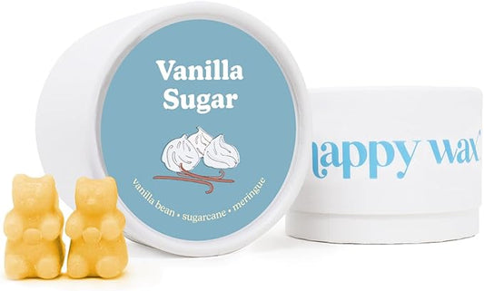 Happy Wax Vanilla Sugar Scented Bear Wax Melts - Natural Scented Wax Melts Infused w/Essential Oils - Non Toxic Wax Melt. Scented Soy Wax Melts for Warmers (4 oz Tin)