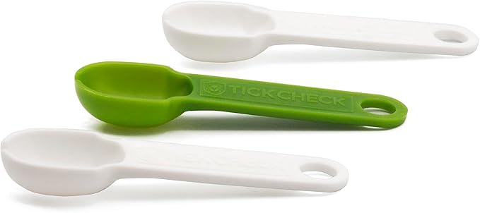 TickCheck Tick Remover Spoon - 3 Pack of Lightweight Tick Remover Tools with Free Tick ID Card & Carabiner (1 Set, 3 Spoons)