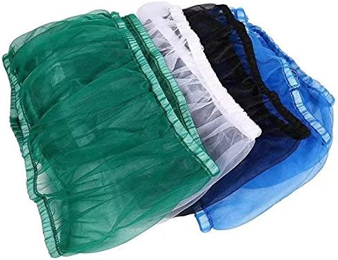 ISMARTEN Bird Cage Seed Catcher (2 Pack), Airy Gauze Bird Cage Cover Seeds Guard Dust-Proof Universal Birdcage Accessories Mesh Net Cover (Blue + Green, L)