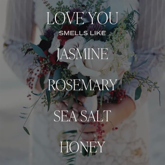 Sweet Water Decor Love You Ribbed Scented Candles - Soy Wax Candles with Lemon, Rosemary and Leafy Green for Home - Decorative Candle with 60 Hours Burn Time - 12Oz Ribbed Jar Wax Candles with Box