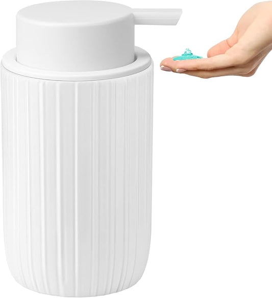 Soap Liquid Dispenser Ceramic with Easy-to-Press Pump Hand Liquid Dispenser (Can't Foam) for Shampoo Bathroom Countertop 13.5 oz