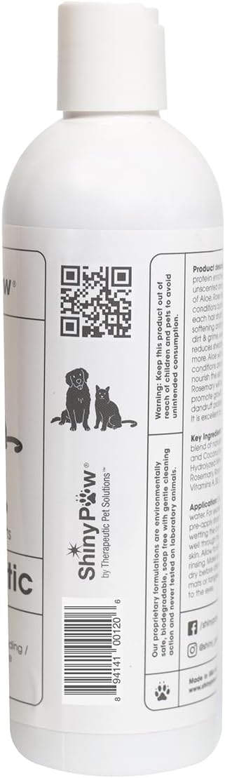 Unscented Dog Shampoo for Sensitive Skin by Shiny Paw 16 oz | Hypoallergenic Tearless Dog Shampoo Itchy Skin Relief | Dandruff Free | Made in USA