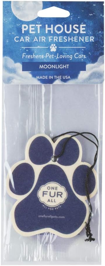 One Fur All Pet & Car Air Freshener - Moonlight Pack of 4 - Non-Toxic, Pet-Friendly, Hanging Odor Eliminator