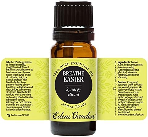 Edens Garden Breathe Easier Essential Oil Synergy Blend, 100% Pure Therapeutic Grade (Undiluted Natural/Homeopathic Aromatherapy Scented Essential Oil Blends) 10 ml