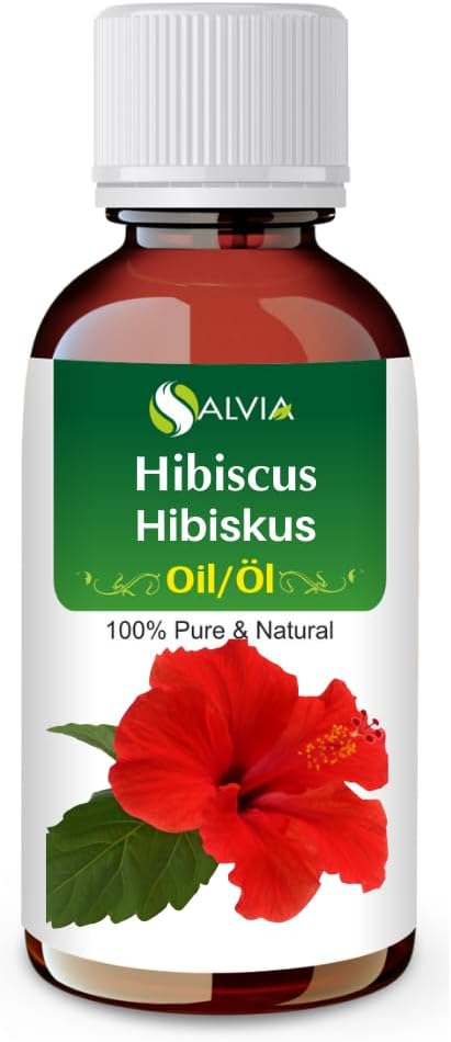 Hibiscus Oil (Hibiscus Sabdariffa L) Therapeutic Essential Oil by Salvia Amber Bottle 100% Natural Uncut Undiluted Pure Cold Pressed Aromatherapy Premium Oil 15ML
