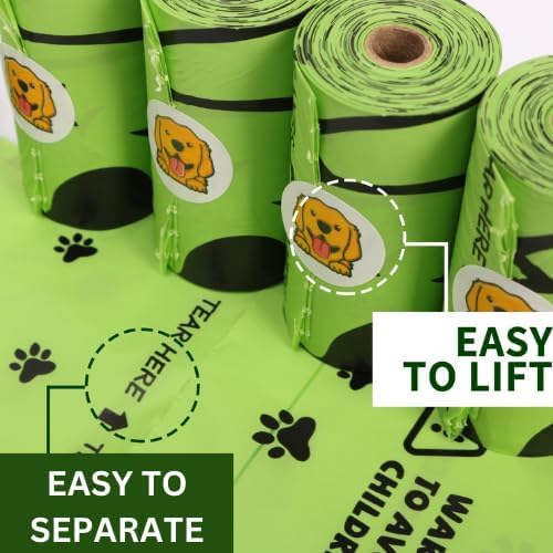 240 Dog Poop Bags | Certified Compostable| Eco-friendly Pet Waste Bags with Dispenser |16 Rolls of Plant Based, Extra-thick, leak-proof and odor-proof Bags | Good for Dogs, Cat's Litter, Kid's Diapers