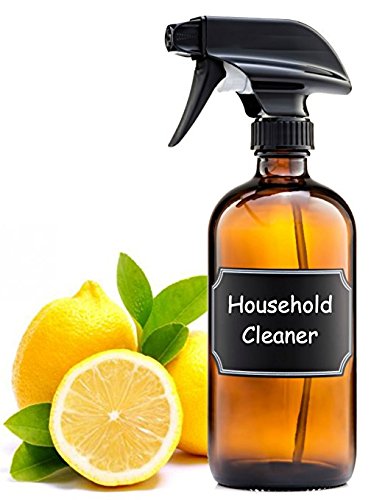 8 oz Amber Glass Spray Bottles with Caps(6 Pack) - Refillable Container for Essential Oils, Cleaning Products, or Aromatherapy - Durable Black Trigger Sprayer w/Mist and Stream Settings