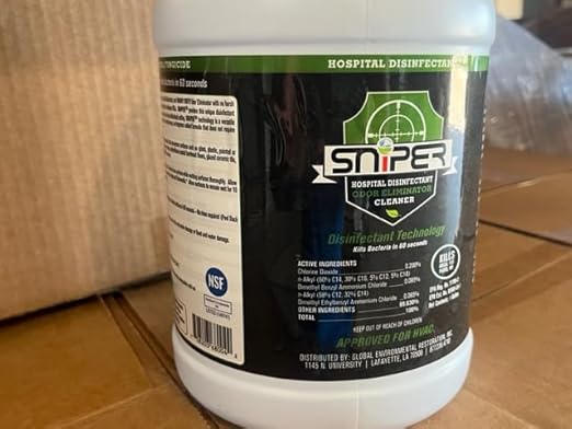 SNiPER Hospital Disinfectant, Odor Eliminator & All-Purpose Cleaner, Set of 4 Ounce Spray, 16 Ounce Spray, and 1 Gallon Bottle