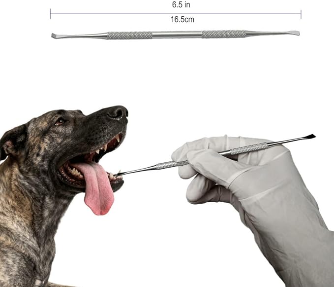 Pet Teeth Cleaning Kit for Dogs,3 Stainless Steel Removal Sticks and 20 Cleaning Wipe Finger Sleeves,Manual Teeth Cleaning Tools for Removing Deposited Dirt and Plaque From the Teeth of Cats and Dogs.