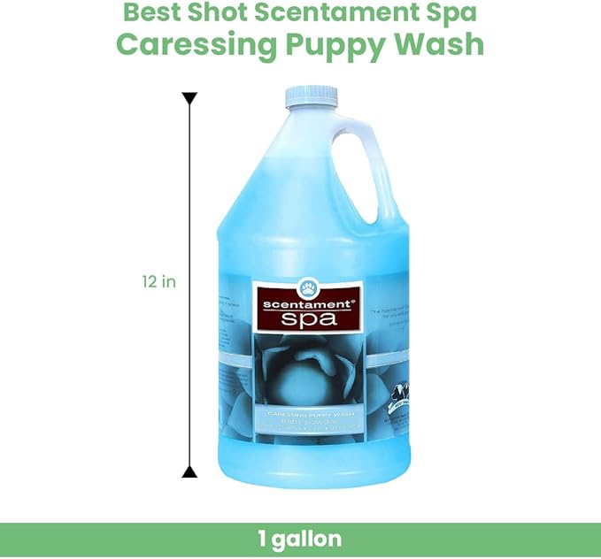 Best Shot Scentament Spa Caressing Puppy Wash, Baby Powder, 1 Gallon