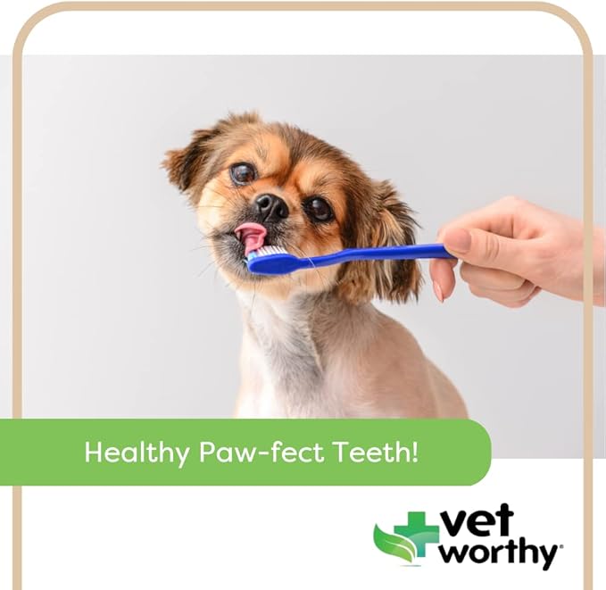 Vet Worthy Peanut Butter Enzymatic Toothpaste for Dogs - For Clean, Healthy Teeth and Gums - Freshen Dogs Breath - Peanut Butter Flavor - Made in the USA - Start Your Dog’s Dental Routine Today - 3oz