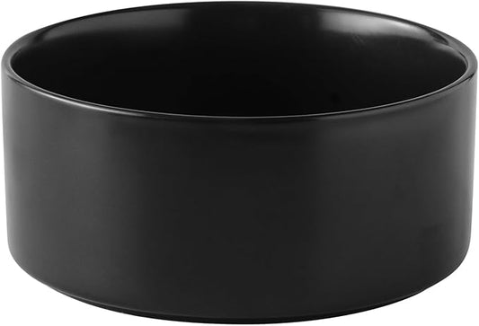 6'' Ceramic Dog Bowl - 30Oz Classic Dogs Food & Water Bowl for Small and Medium Breed Dogs, Heavy Duty Non-Slip Dog Dishes, Food Grade Stoneware Pet Bowl, Dishwasher & Microwave Safe, Black