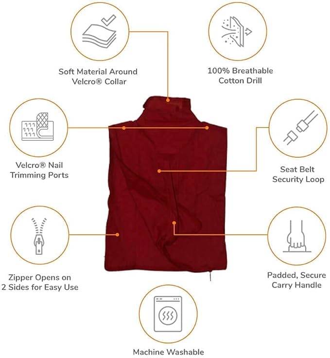 Cat-in-the-Bag Cozy Comfort Carrier - Extra Small Red Cat Carrier Soft and Pet Carrier for Nail Trimming, Vet Visits, Medication Administration, Dental Care, and Travel