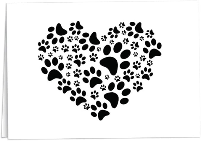 12 Paw Print Note Card Stationary - Thank You Cards With Envelopes- Dog, Cat, or Themed Blank Cards - Pet Sympathy Gifts for All Occasions -
