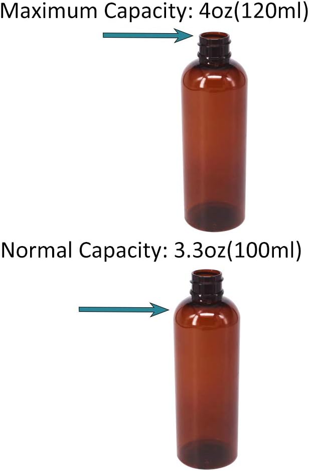 12 Pack 3.3 oz Fine Mist Spray Bottle Amber Plastic Spray Bottles For Essential Oils, Perfumes, Alcohol, Travel Bottle, Refillable Containers with Funnels, Chalk Labels, Pen