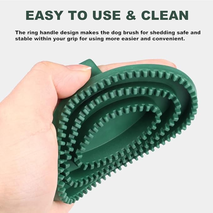 Dog Scrubber for Bath, Pet Shampoo Bath Brush Soothing Massage Rubber Comb with Handle, Dog Grooming and Washing Brush for Long & Short Hair Medium Large Dogs Cats Rabbits