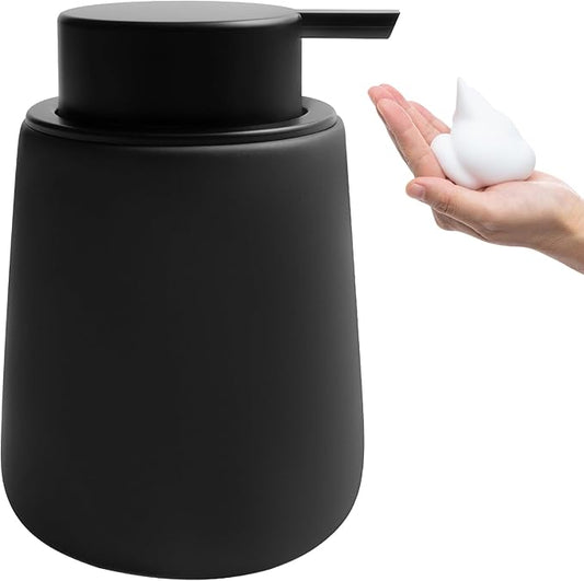 Soap Foaming Dispenser Ceramic with Easy-to-Press Pump Hand Foam Dispenser for Shampoo Bathroom Kitchen 12 oz