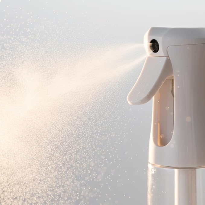 Spray Bottle for Hair, SkinCare, Planting, Showering Pets, Travel, Cleaning &Home, Empty Ultra Fine Mist hair spray bottle for Styling, Water Mister, Refillable(300ml/10.1 oz)(White)