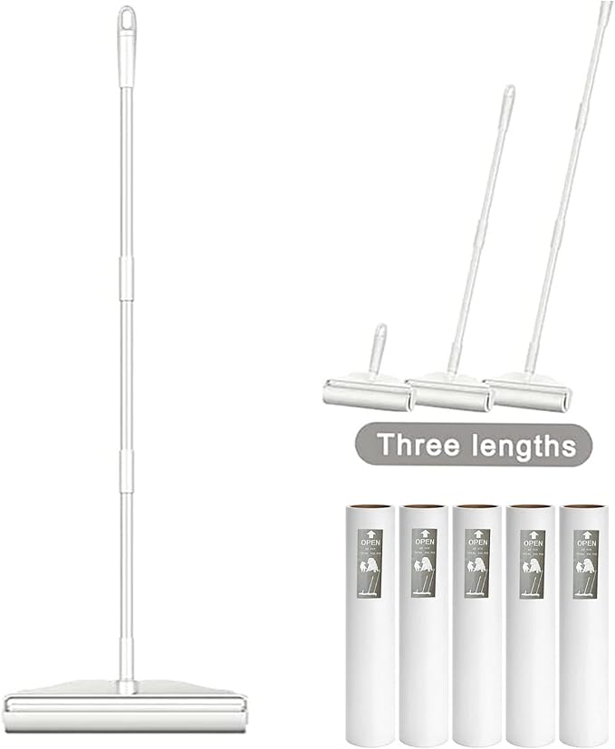 5 Pack 9.45 Inch Wide Large Lint Roller Refills (1.51In Inner Diamerter), Supersize Extra Sticky Roller Refills for Pet Hair Removing(300 Sheets)