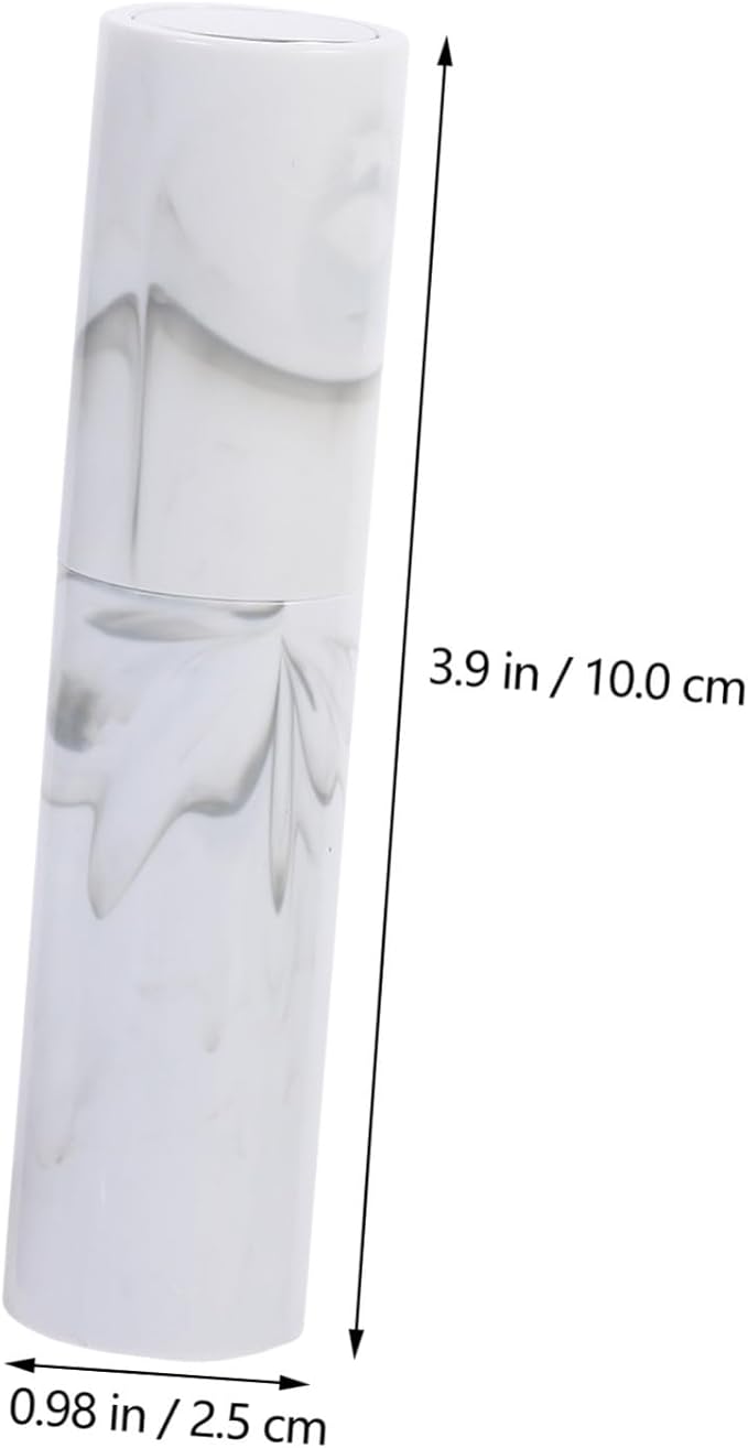 2pcs Travel Perfume Bottles Marble Pattern Rotary Spray Cosmetic Atomizer Vials Portable Leakproof Glass Plastic Containers for Essential Oils and Cologne