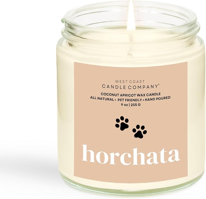 Horchata | Pet Friendly Candle | Soy-Free Coconut Apricot Wax | Clean Burning | Non-Toxic | Veterinarian Approved | Pet Odor Eliminator | Air Freshening Scented Candle | 9 oz