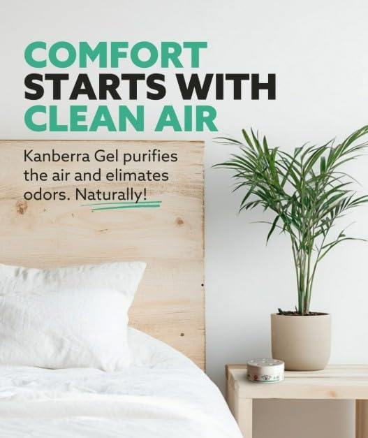 Kanberra Gel 3oz - All-Natural Odor Eliminator & Air Freshener for Home, Car, RV, Boat, Gym Bag | Eco-Friendly, Long-Lasting Tea Tree Oil Formula, Safe for Pets and Family.