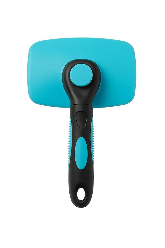 Self-Cleaning Pet Grooming Brush for Dogs & Cats – Gentle Silicone Tips Remove Loose Hair, Mats & Tangles – Comfortable Anti-Slip Grip