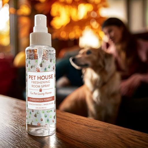 One Fur All Room Spray for Pet Odor, 4 OZ Concentrated Pet Friendly Air Freshener, Evergreen Forest Pack of 2