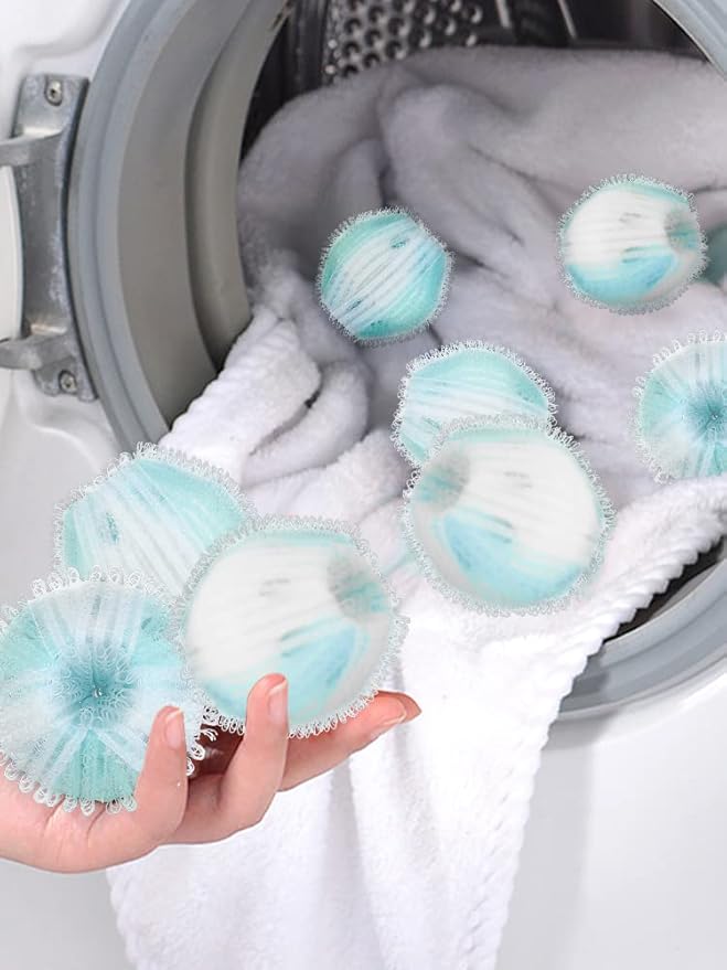 16 Pcs Laundry Pet Hair Remover Reusable Washing Hair Catcher Floating Pet Hair Removal Balls Lint Remover Balls Easy to Use Washing Balls for Pet Hair Washing Machine Dryer Clothes