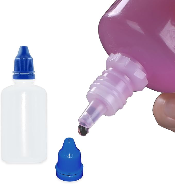 12 Pcs Dropper Bottles, 50ml/1.7 oz Empty Squeezable Small Mouth Dropper Bottle, Liquid Dropper Bottle with Blue Cap