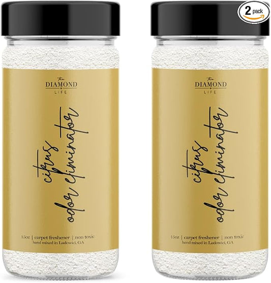 Home "Citrus" Lemon & Mango Carpet Deodorizer Odor Eliminato Powder For Home, Vaccuuming Upholstery, Pet Urine, Dog Bed/Cat Litter Box(Two Pack)