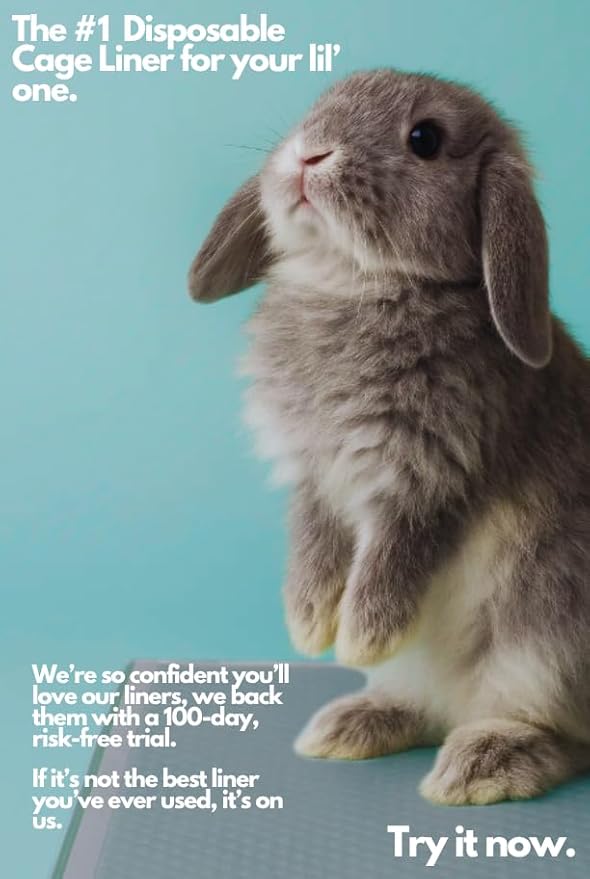 Hopp'd™ Disposable Cage Liners for Guinea Pigs, Rabbits, Ferrets & Small Pets - Ultra Absorbent Bunny Pee Pads with Bamboo Odor Control; Guinea Pig Bedding (18" x 24" Small Essential) | 24 Count