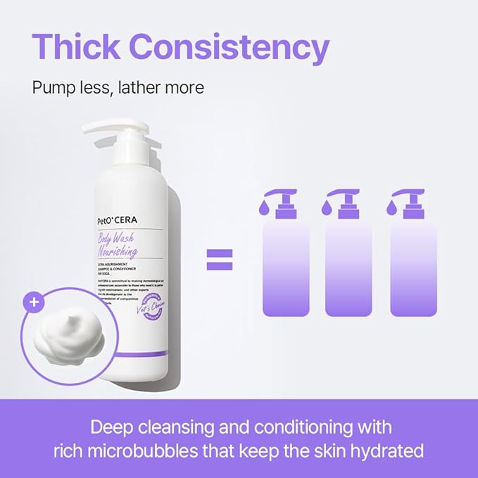 PetO’CERA Nourishing 2-in-1 Dog Shampoo and Conditioner for Allergic, Itchy, Dry, Sensitive Skin, Deodorizing Detangler for Poodle & Doodle, Puppy Safe, Tearless, Sulfate-Free, 16.9 fl oz/500ml