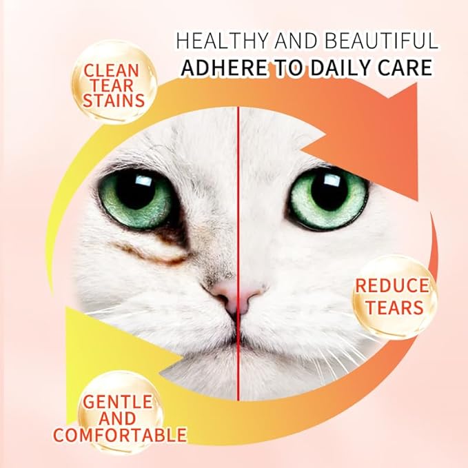 Tear Stain Remover Powder for Dogs and Cats with Brush, 100% Natural and Safe, Apply Around Eyes to Absorb and Repel Tears, Gentle & Effective Alternative to Dog Eye Drops