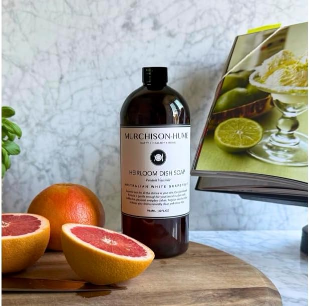 Murchison-Hume Heirloom Dish Soap Refill 32 oz – Australian White Grapefruit – Powerful Grease-Cutting, Non-Toxic & Eco-Friendly Dish Soap with Sophisticated Scent – Pet Safe