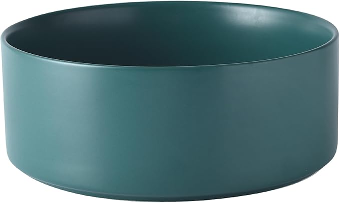 8'' Ceramic Dog Bowl - 70Oz Classic Dogs Food & Water Bowl for Medium and Large Breeds, Heavy-Duty Non-Slip Dog Dish, Food Grade Stoneware Pet Bowl, Dishwasher & Microwave Safe, Green